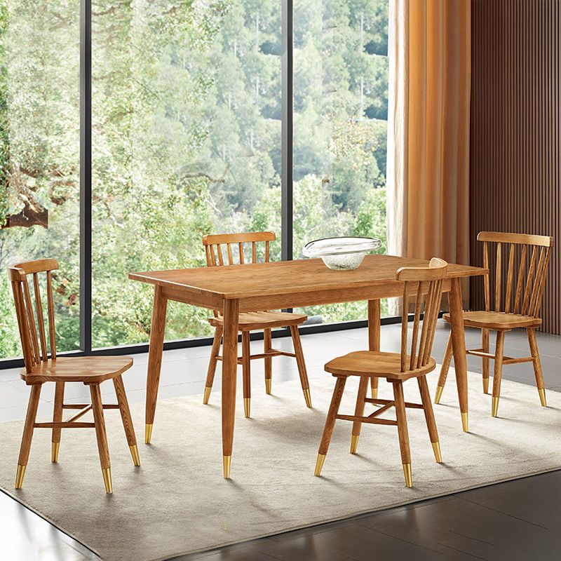 Slat Back Side Chair Wood Scandinavian Dining Kitchen Room Chair