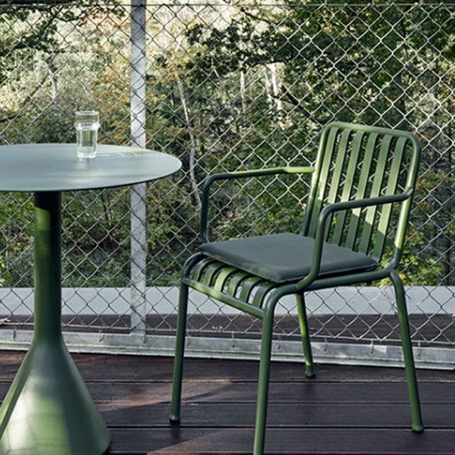 Industrial Metal Bistro Table Green Water Resistant Bistro Table