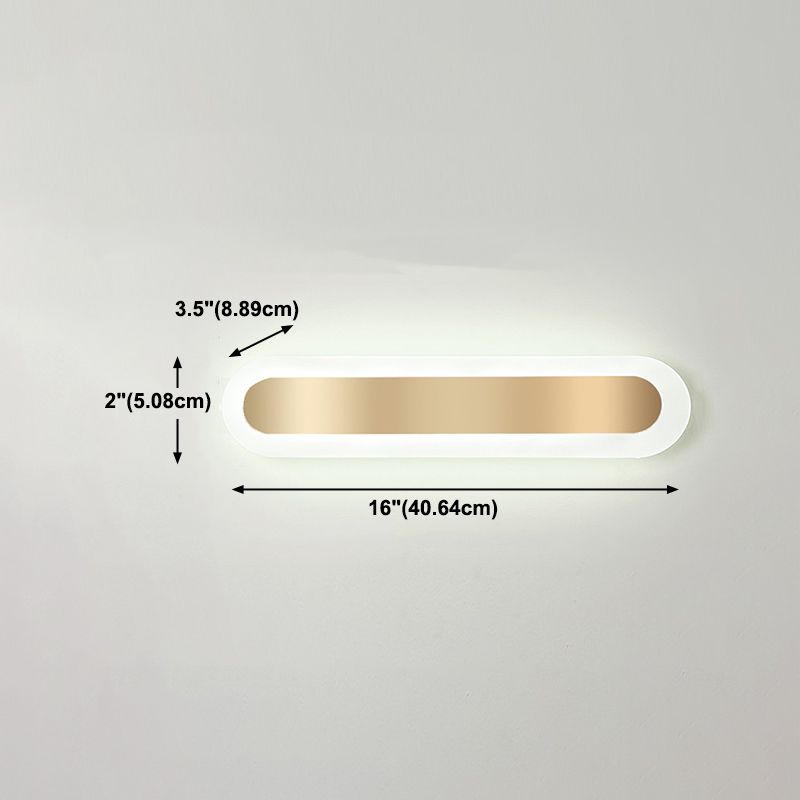 Linear Shape Metal Wall Light Modern Style 1-Light Wall Mounted Light Fixture in Gold