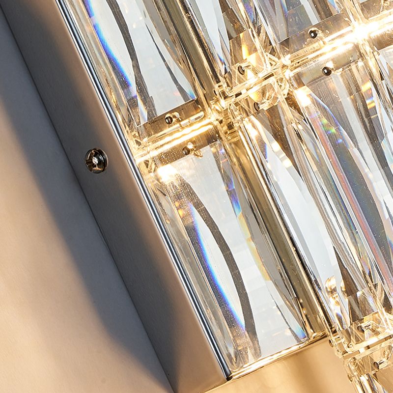 Cylinder Shape Crystal Wall Sconces Modern Multi-Lights Wall Mount Light Fixture
