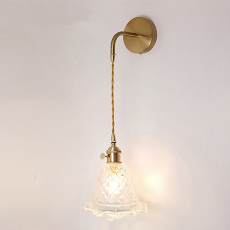 Creative Glass Shade Wall Light Fixture Modern Style Wall Sconce Light for Living Room