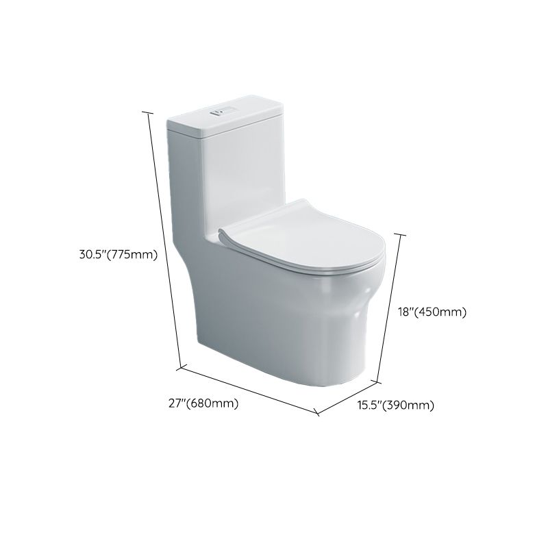 Modern 1-Piece Toilet Bowl Floor Mounted White Urine Toilet for Bathroom