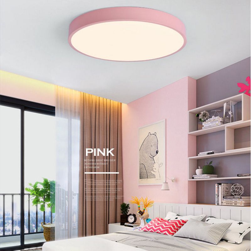 Lámpara de techo empotrada LED de metal redondo, estilo moderno, 1 luz, montaje empotrado