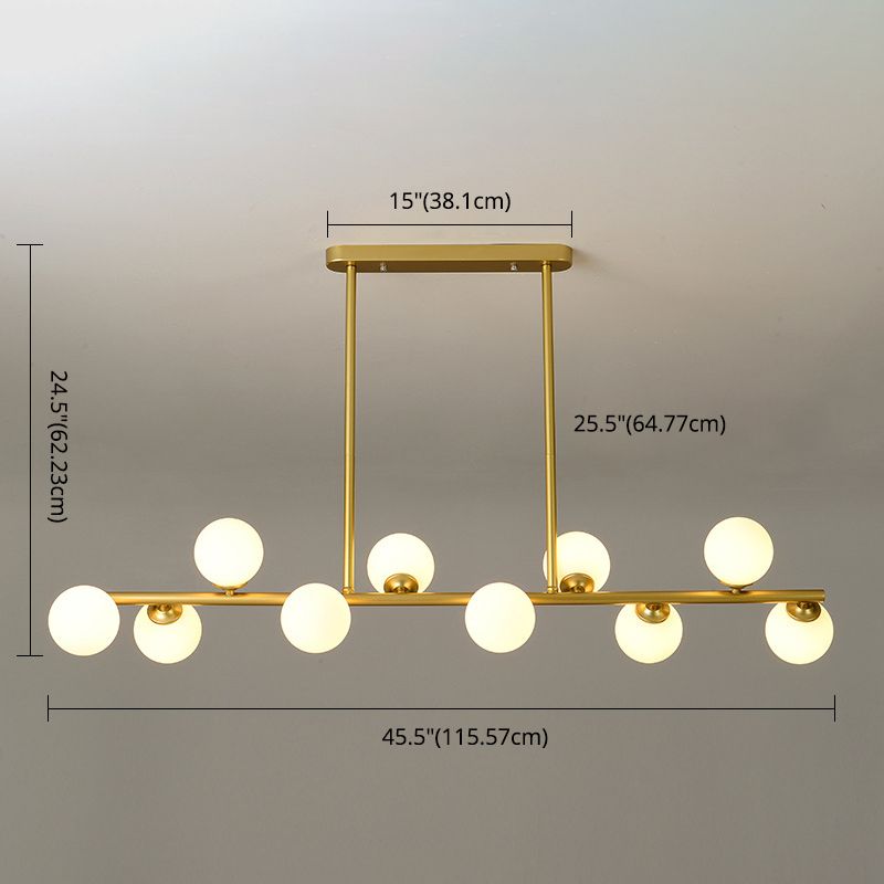 Modern Fashionable Sputnik Island Pendant Light Wrought Iron Hanging Lamp with Glass Shade