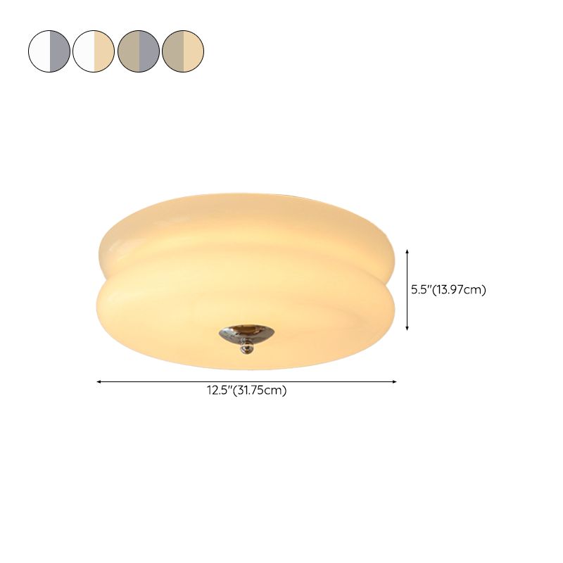 Flush Mount Lighting Modern Glass Flush Mount in White Finish