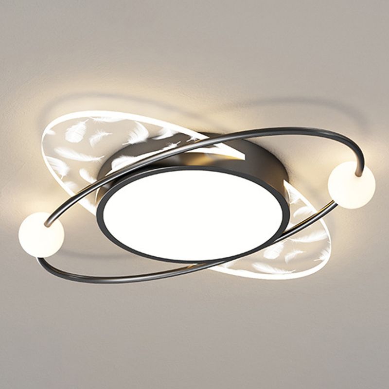 Contemporary Metal LED Flush Light Fixture Geometric Ceiling Flush Mount for Bedroom