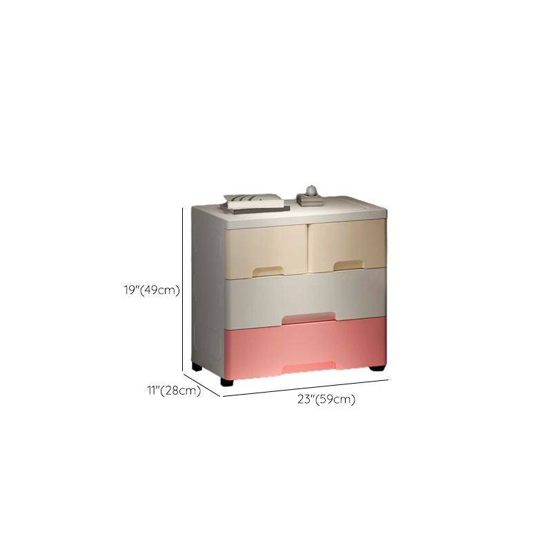 Contemporary Wardrobe Closet Thickened Plastic Kid's Wardrobe with Drawers