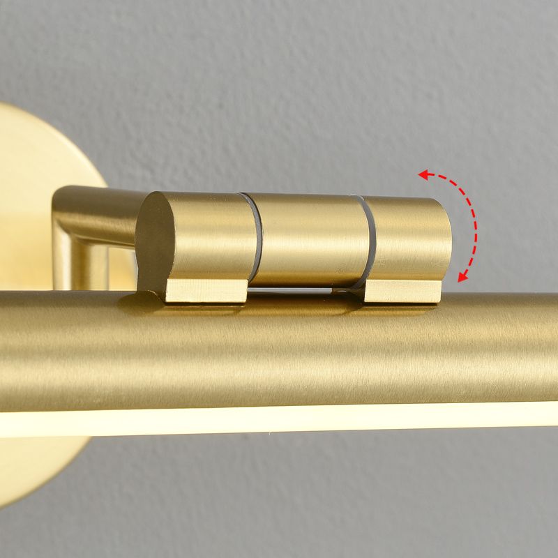 Lineare Wandleuchtenbeleuchtung modernes Metall 1 Leichtes Leuchten in Gold für Badezimmer