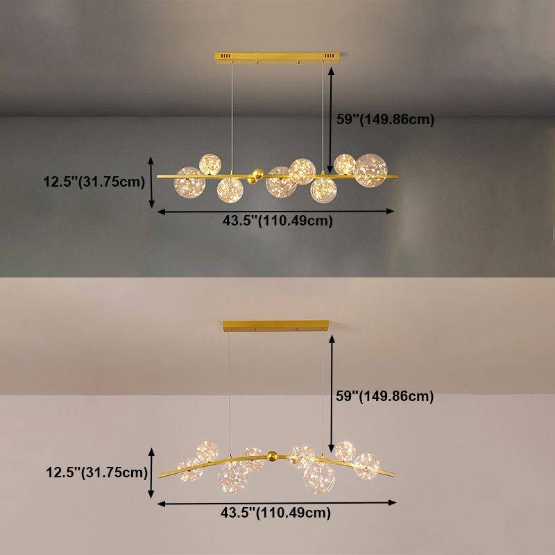 Glass Ball Shape Hanging Lights Modern Style Multi Lights Pendant Light Fixtures