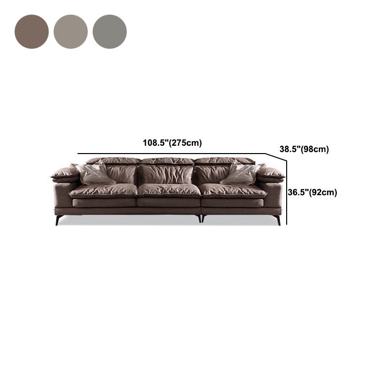 Modern Style Sofa Bed Imitation Leather Material Grey/khaki/coffee Feather Padded Sofa