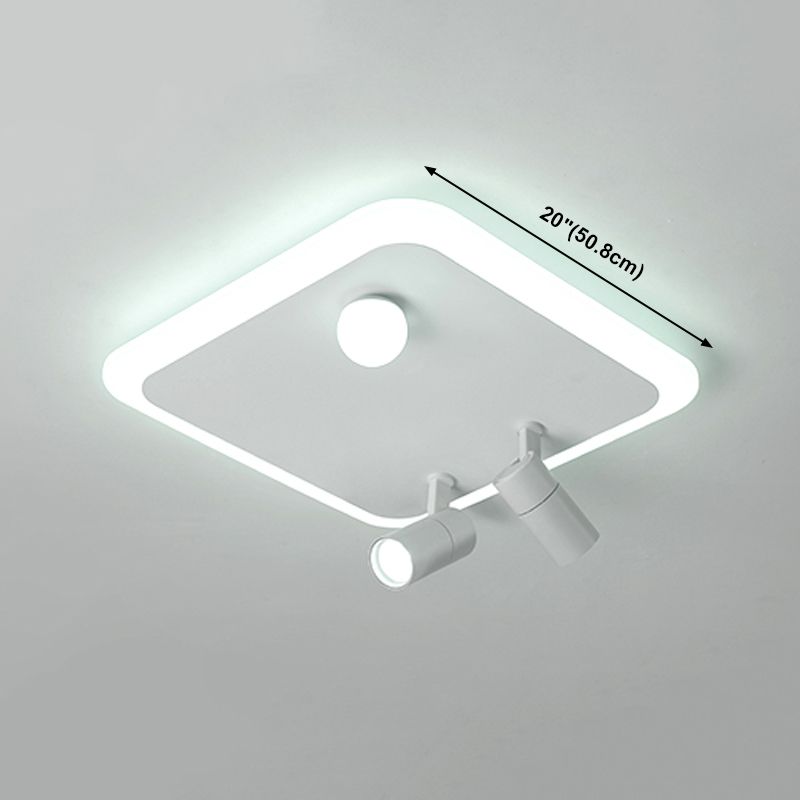 White Flush Mount Ceiling Light LED Ceiling Lamp Fixture with Spotlights for Bedroom