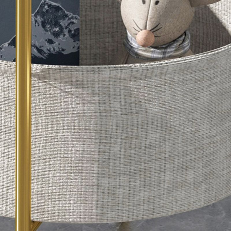 Modern Metal 4 Legs End Table Round Top Side Table with Storage