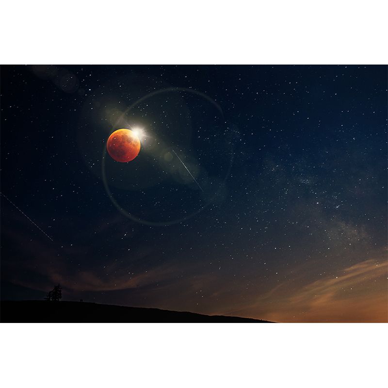 Photography Stain Resistant Mural Wallpaper Dreamy Sky Sleeping Room Wall Mural