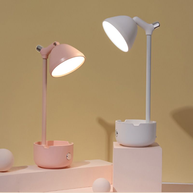 Plastic Bowl Shade Study Lamp Macaron Style Adjustable LED Night Table Light