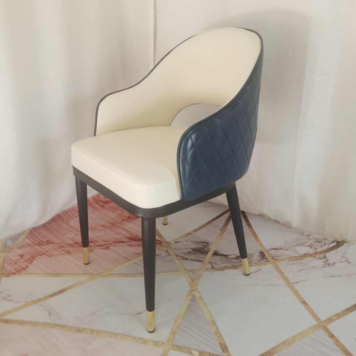 Glam Style Sintered Stone Black Dining Room Set with Round Table Formal Dining Table Furniture