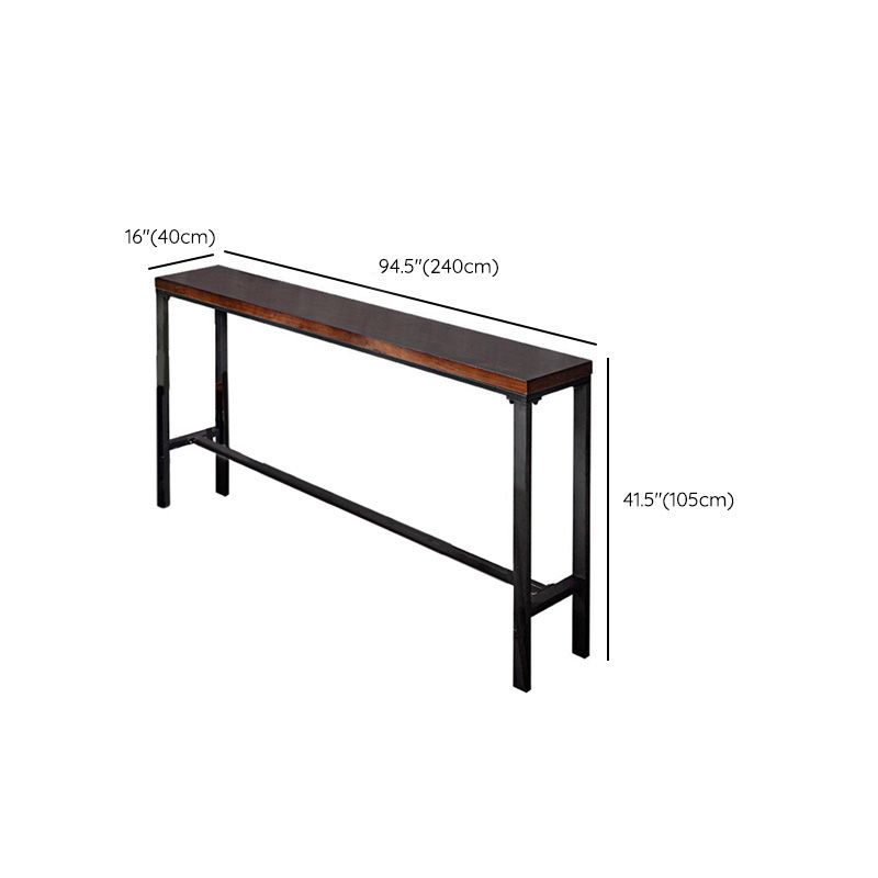 Industrial Bar Height Table Solid Wood Top Bistro Bar Table for Patio Use