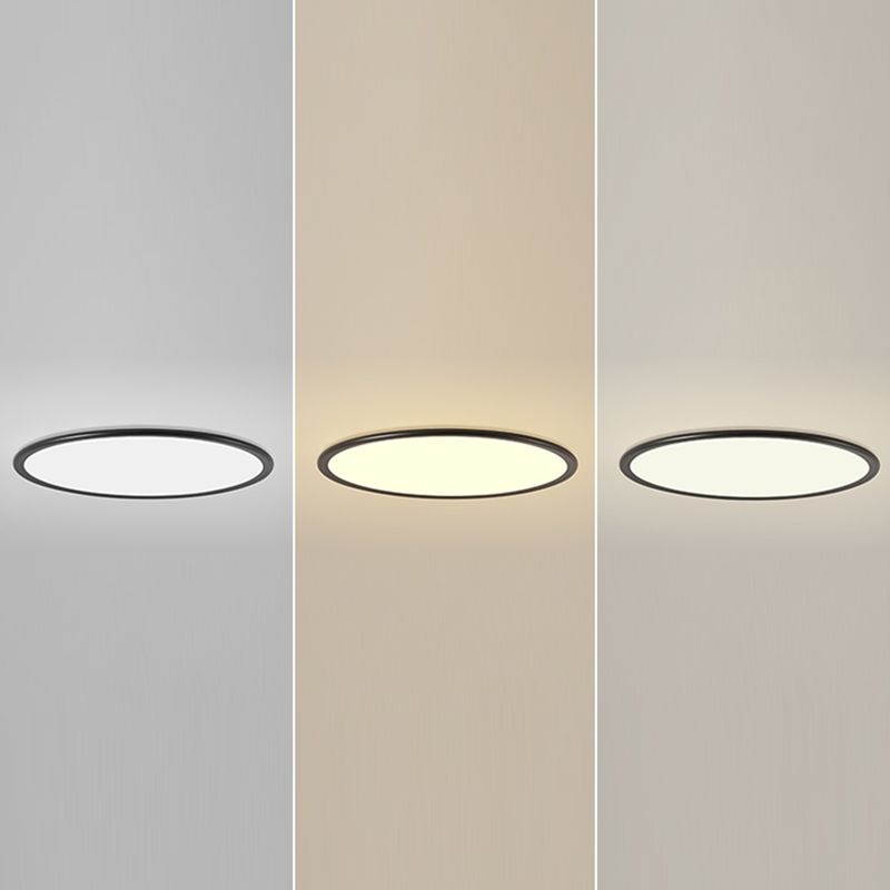 Lámpara de techo redonda de metal LED, lámpara de montaje empotrado de estilo moderno para comedor