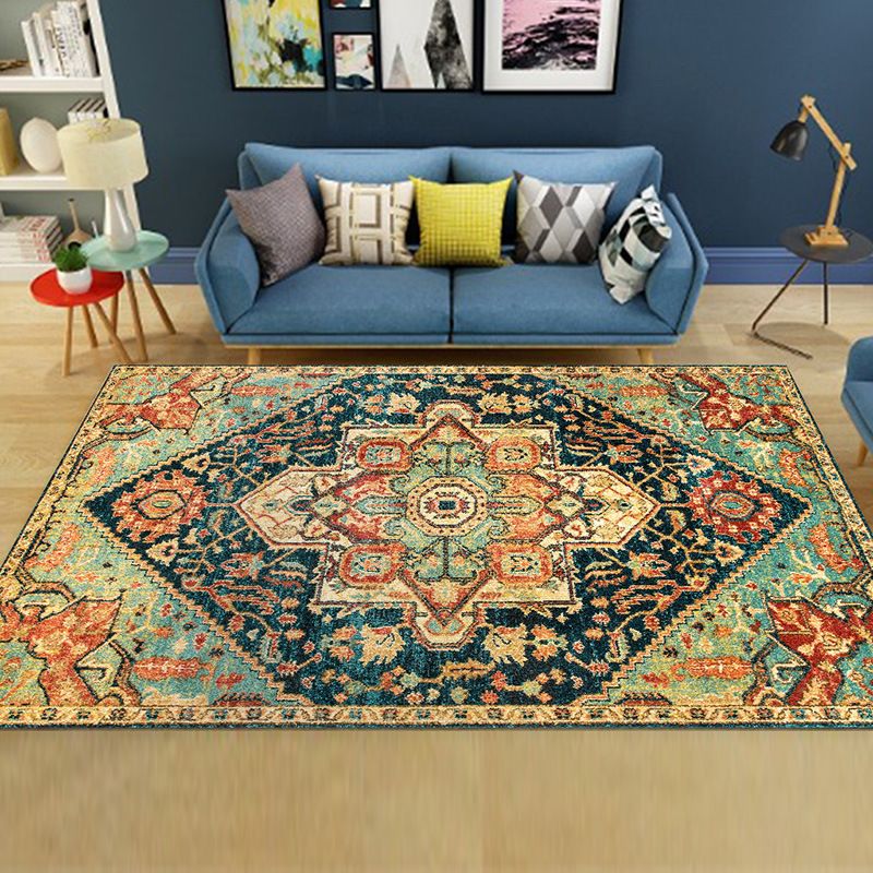 Tappeto di stampa damask marocchina multicolore in polipropilene tappeto resistente alle macchie resistenti a tappeto anti-slip per arredamento per la casa