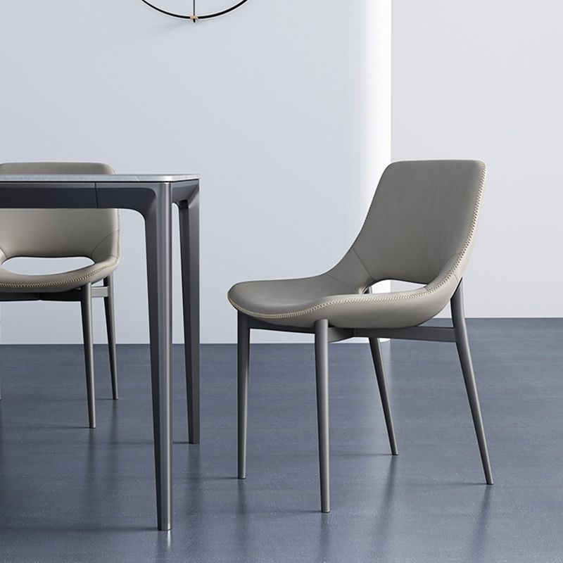 Industrial Side Chair Open Back Metal Dining Room Chair for Home