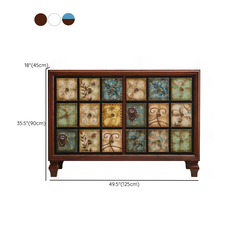 American Traditional Wooden Chest Home Storage Chest with Drawers