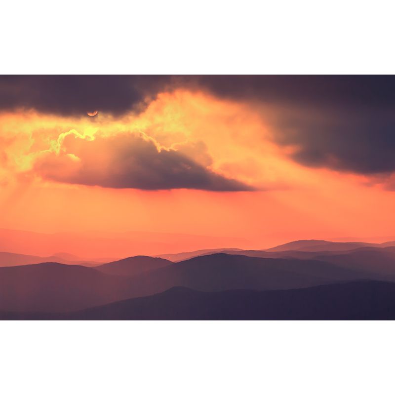 Nature Scenery Mountain Mural Decal Modern Smooth Wall Covering for House Interior