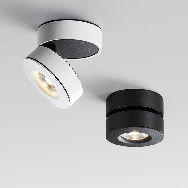 Nordic Modern LED Surface montées Downlight Réglable Cylindrique Surface à cheval réglable Plafond