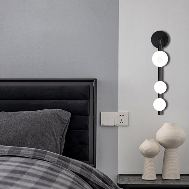 Modern Globe Wall Lamp Glass Multiple-Light Sconce for Bedroom