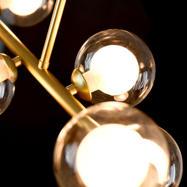 Gold Bubbles Island Luz colgante Simplicidad estilo lámpara de lámpara de vidrio