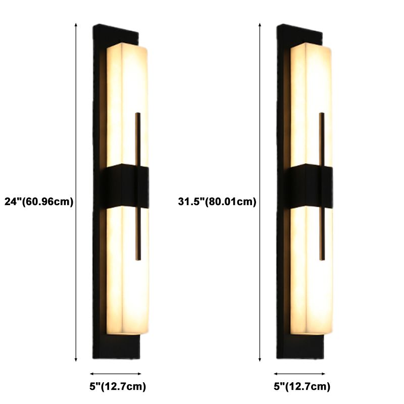 1-Light Modern Wall Sconce Simple Stone Wall Mount Lamp for Living Room