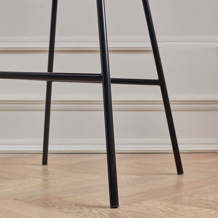 Contemporary PU Upholstery Low Back Bar Stools with Metal Legs