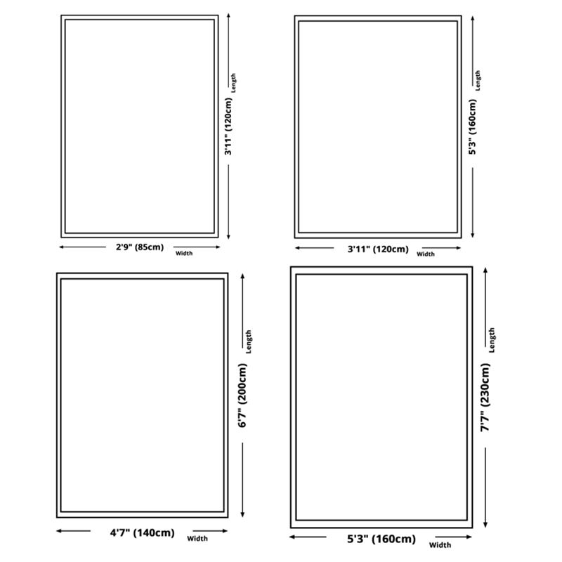 White Tone Bold Area Rug Polyester Abstract Pattern Carpet Non-Slip Backing Rug for Home Decoration