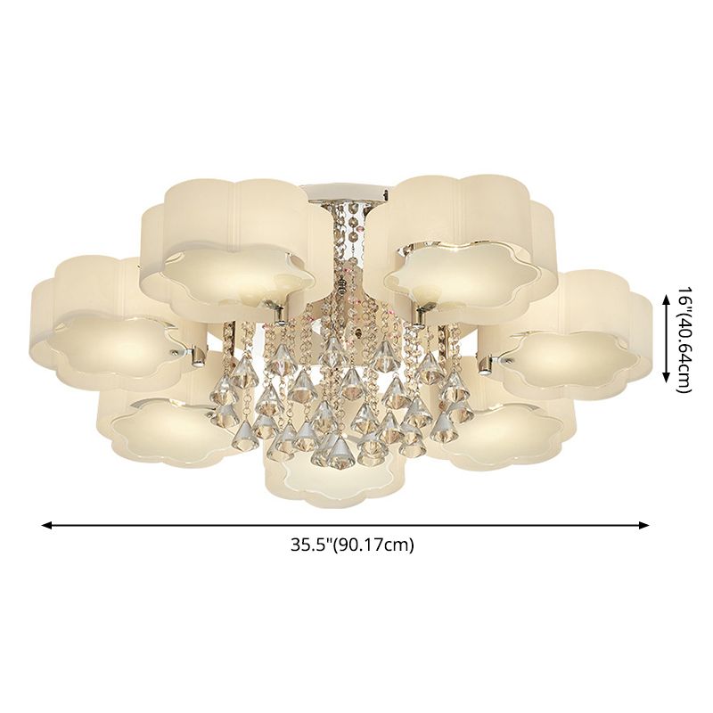 White Sputnik LED SEMI FLUSH MONTICO IN MODERNO LIGUATO CRIDULO CRIDUALE CONCITO con tonalità acrilica