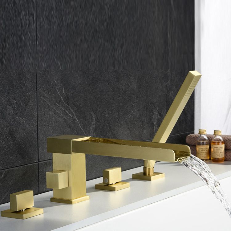 Modern Full Copper Deck Mounted Bath Faucet Trim Fixed Split Faucet Set
