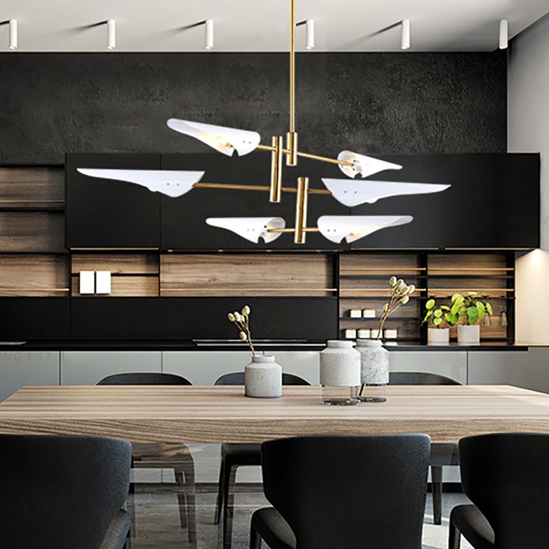 Metalen kroonluchter verlichtingsarmatuur postmoderne kroonluchter hanger licht voor zitkamer