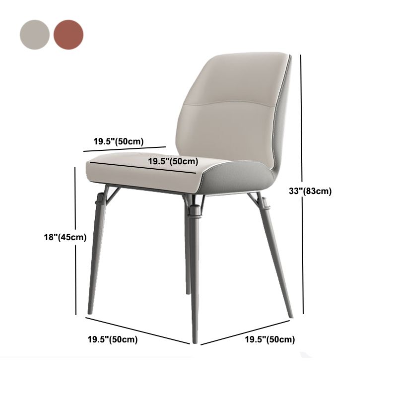 Contemporary Dining Chairs Armless Dining Chair with Metal Legs for Kitchen
