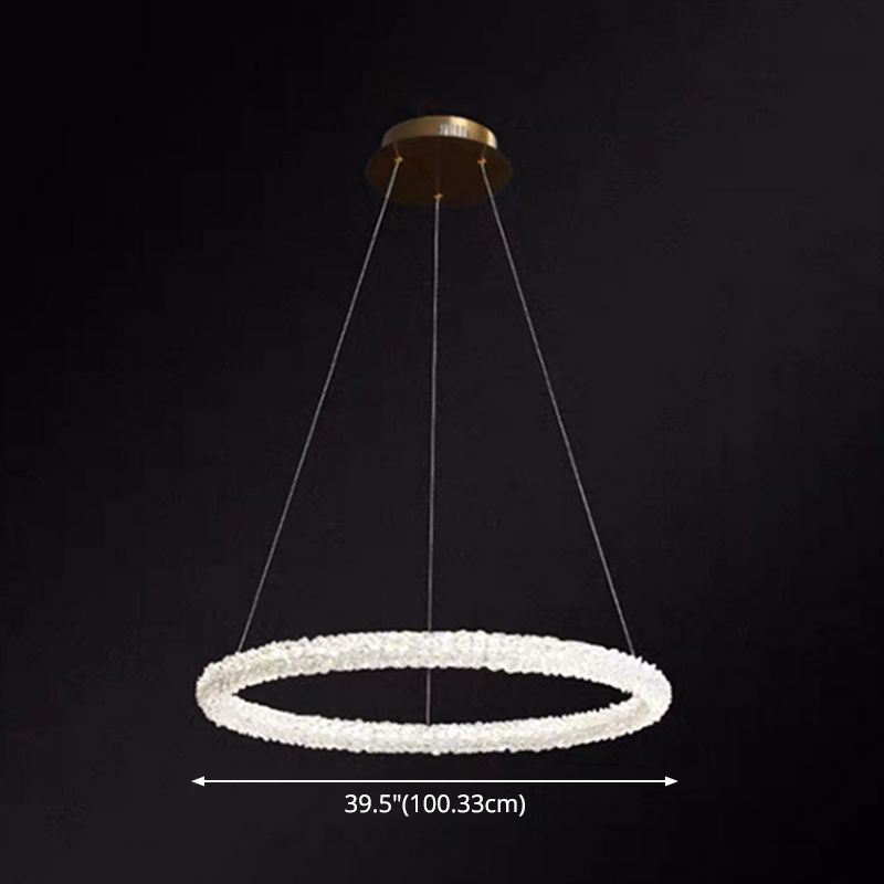 Ultra-modern Circle Chandelier Lamp Crystal Hanging Pendant Lights for Restaurant