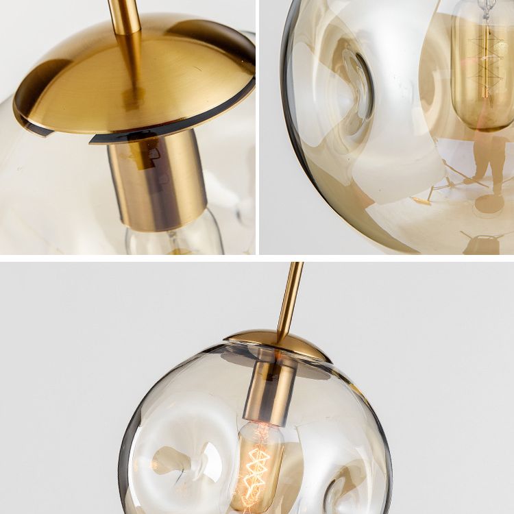 Plafond en verre transparent inégal Plafond Pendant Light Simplicité Contemporaine Mini lampe suspendue pour la cuisine du bar