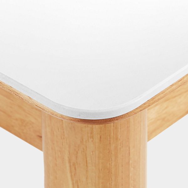 Sintered Stone Dining Table Rectangle Modern Dinner Table with Wooden Legs