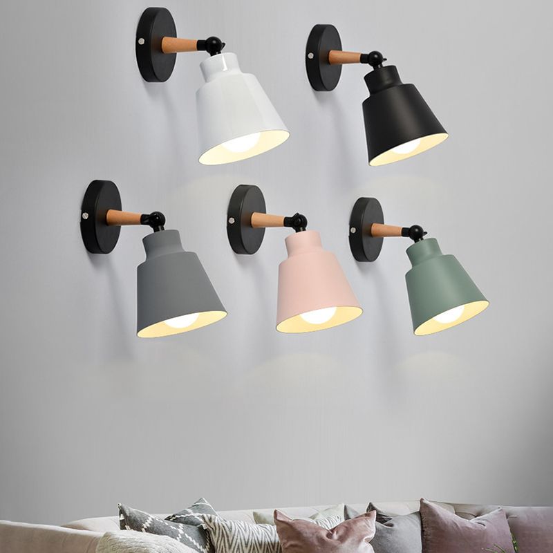 Geometric Shape Wood Wall Light Fixture Modern Style Wall Lamp for Dining Room