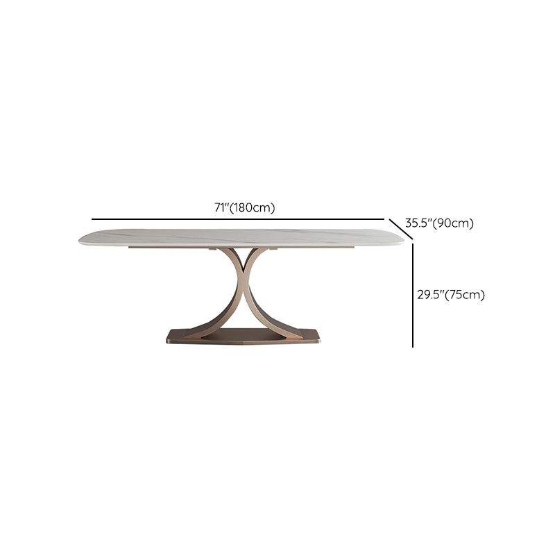 Modern Dining Rectangle Table Dining Sintered Stone Table for Home Use