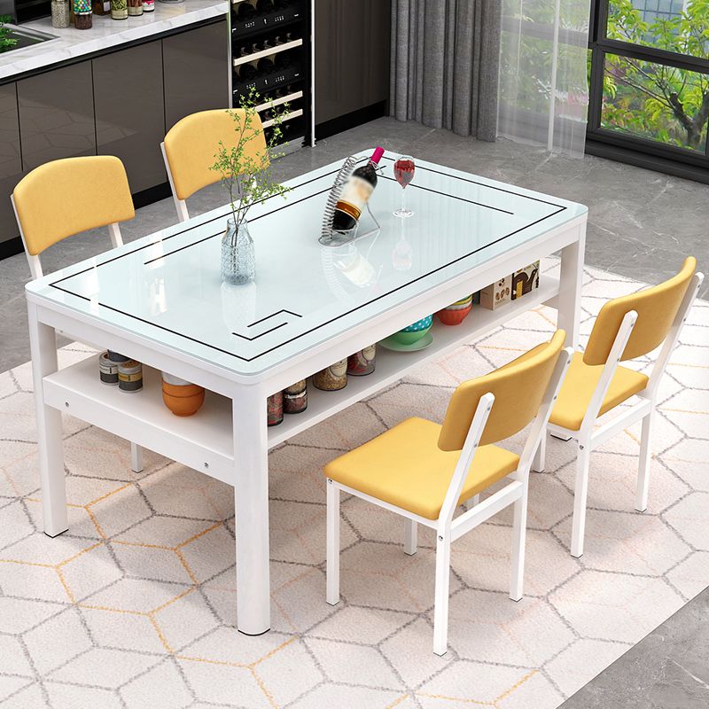 Glas modernes Rechteck Esstisch Glasplatte für Esszimmer und Küche