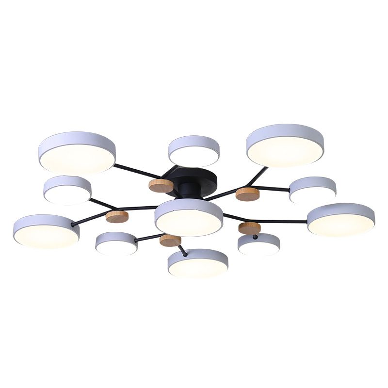 Multiple-Light Drum Flush Light Modern Metal Flush Mount Ceiling Light