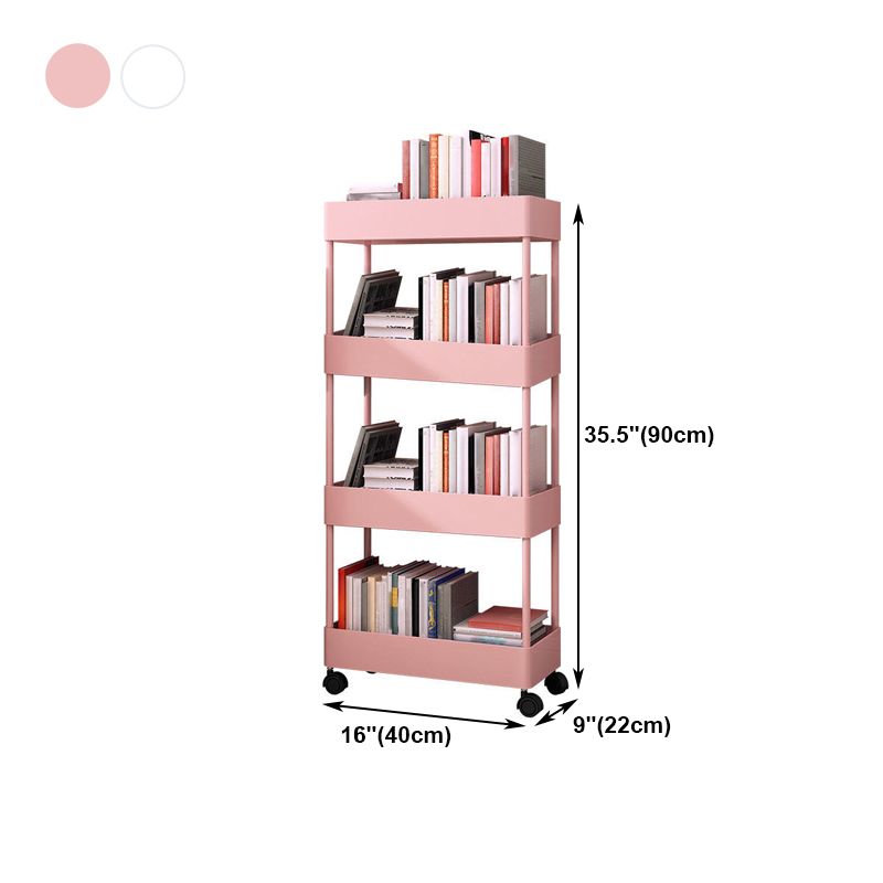 Contemporary Style Plastic Bookcase Wheel Bookshelf for Home Office
