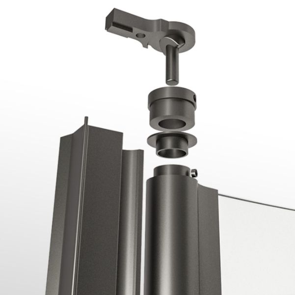 Hinged Door Shower Enclosure Tempered Glass Semi-Frameless Shower Enclosure