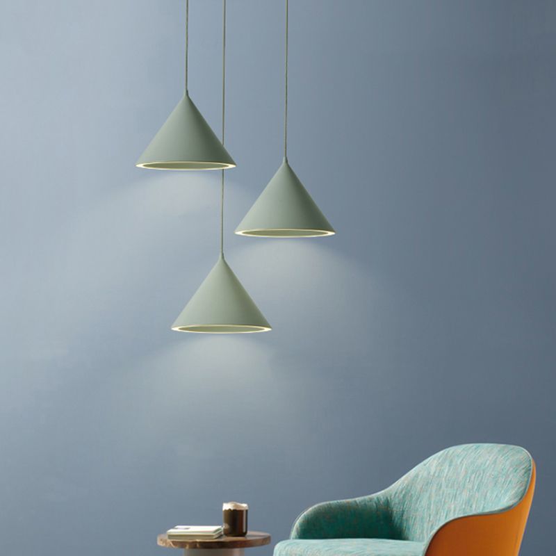Cone Nordic Modern Pendant Light Metal 1-Light Down Lighting for Dining Room