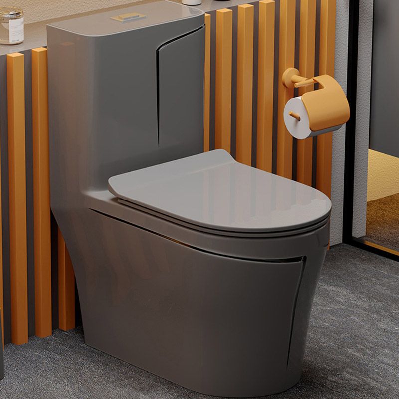 Skirted Flush Toilet Floor Mount Traditional One-Piece Toilet with Slow Close Seat