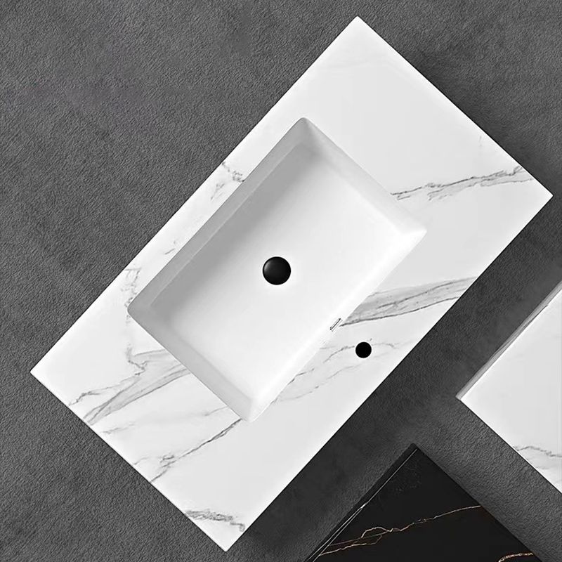 Creative Vanity Sink Mirror Wall-Mounted Bathroom Vanity Set in White