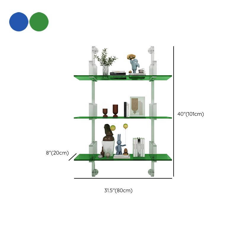 Closed Back Wall Mounted Bookshelf Modern Style Acrylic Bookcase