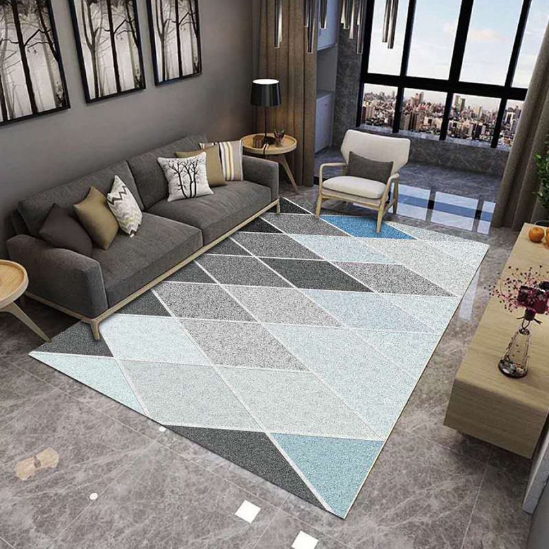 Luxury Living Room Rug Multi Colored Plant Pattern Carpet Polypropylene Machine Washable Anti-Slip Rug