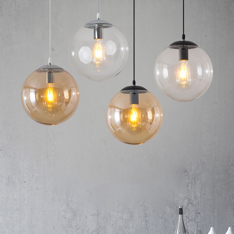 Ball suspendu éclairage industriel d'éclairage avec une teinte en verre pour le salon